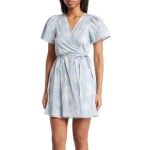 Madewell Blue Floral Wrap Dress